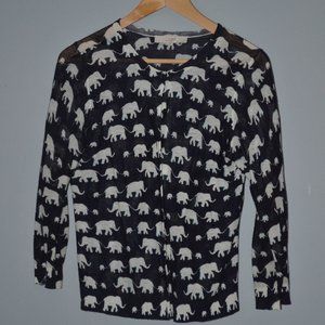 Loft Navy Blue Elephant Cardigan